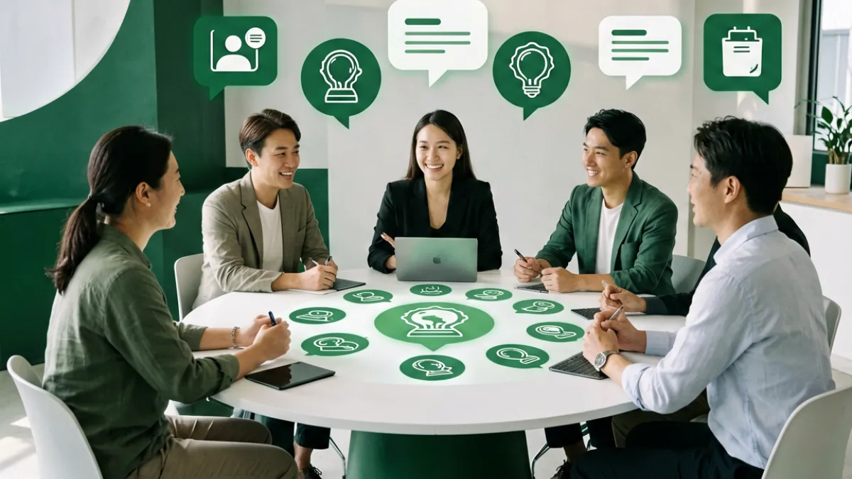 绿帽社圈子文化入门：展示圈内成员交流互动场景的示意图，背景是绿色调的社群氛围